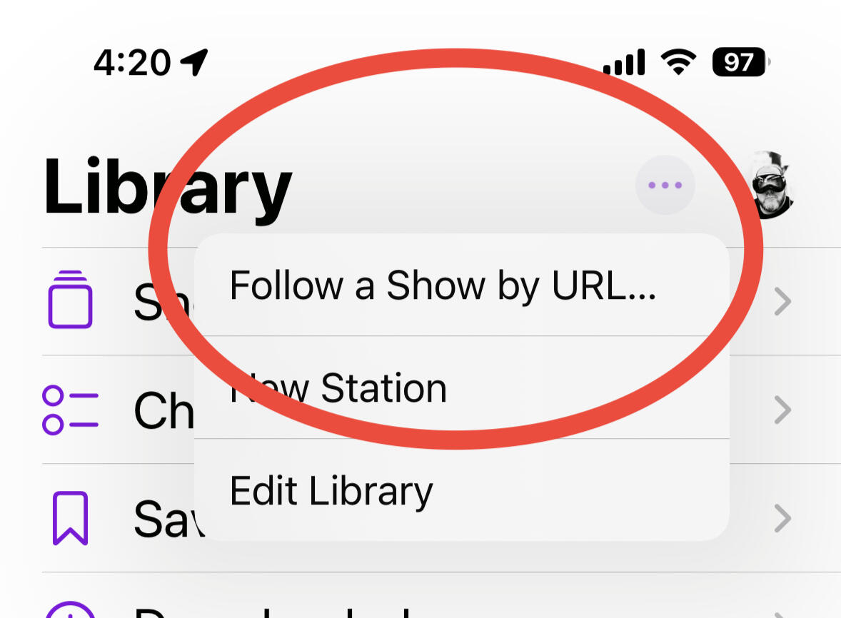 iPhone - Podcasts app
